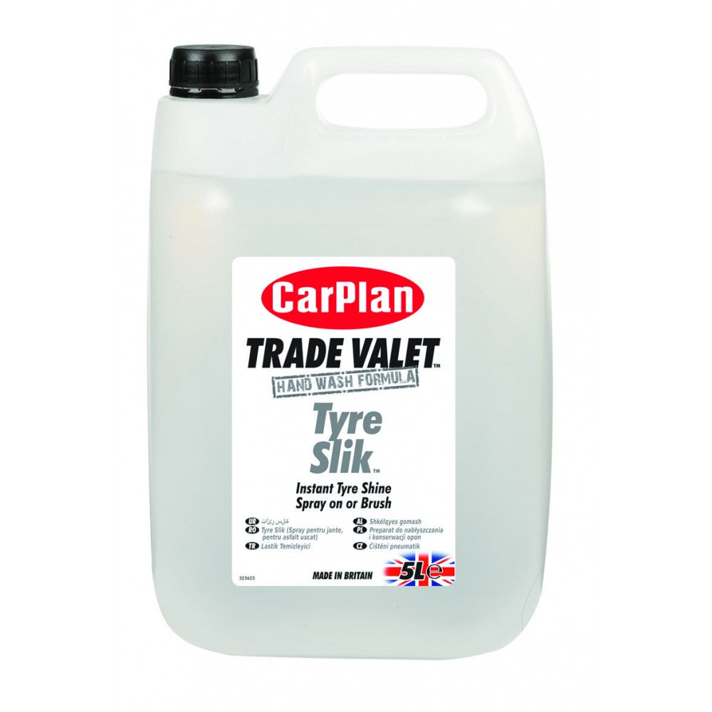 Carplan Trade Valet Tyre Slik 5l Wet Look Shine Restore Spray Sponge Brush on